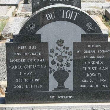 TOIT Jakobus Christiaan, du 1906-1966 &amp; Maria Christina 1911-1988