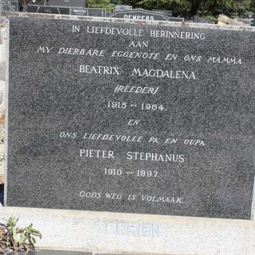 TOERIEN Pieter Stephanus 1910-1997 &amp; Beatrix Magdalena REEDER 1915-1964