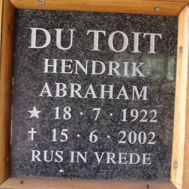 TOIT Hendrik Abraham, du 1922-2002
