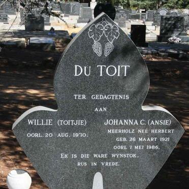 TOIT Willie, du -1970 &amp; Johanna C. MEERHOLZ nee HERBERT 1921-1986