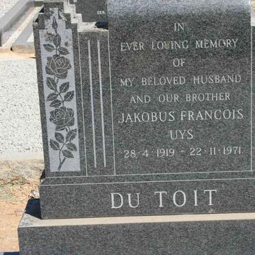 TOIT Jakobus Francois Uys, du 1919-1971 