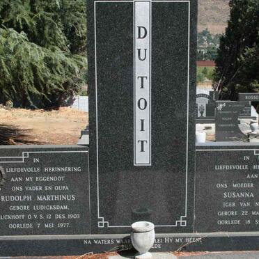 TOIT Rudolph Marthinus, du 1903-1977 &amp; Susanna Maria VAN NIEKERK 1901-1991