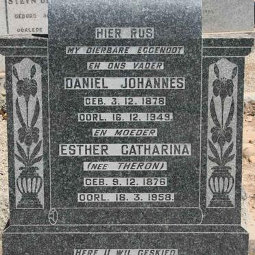 TOIT Daniel Johannes, du 1878-1949 &amp; Esther Catharina THERON 1876-1958