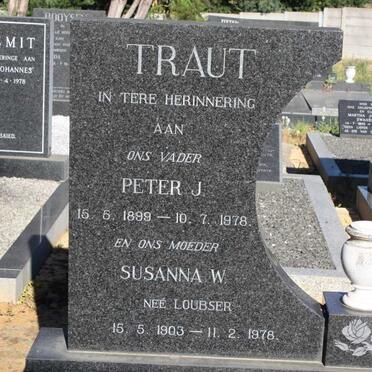 TRAUT Peter J. 1899-1978 &amp; Susanna W LOUBSER 1903-1978