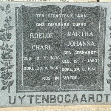 UYTENBOGAARDT Roelof Charl 1875-1960 & Martha Johanna GEBHARDT 1883-1955