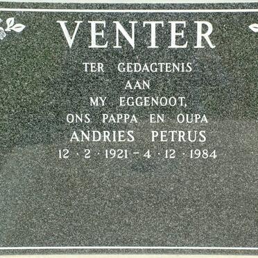 VENTER Andries Petrus 1921-1984
