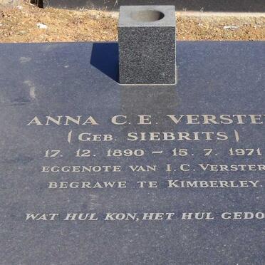 VERSTER Anna C.E. nee SIEBRITS 1890-1971