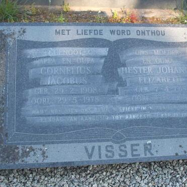 VISSER Cornelius Jacobus 1908-1978 &amp; Hester Johanna Elizabeth 1918-1983