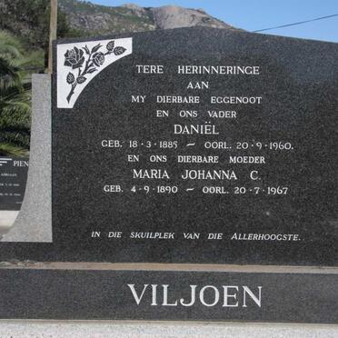 VILJOEN Daniël 1885-1960 &amp; Maria Johanna C. 1890-1967
