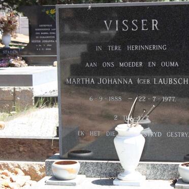 VISSER Martha Johanna nee LAUBSCHER 1888-1977