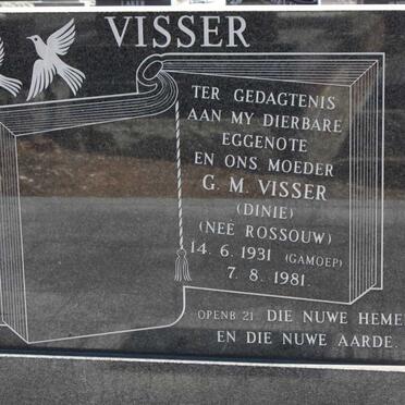 VISSER G.M. nee ROSSOUW 1931-1981