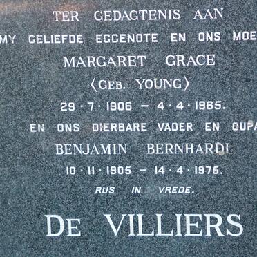 VILLIERS Benjamin Bernhardi, de 1905-1975 &amp; Margaret Grace YOUNG 1906-1965