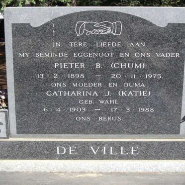 VILLE Pieter B., de 1898-1975 &amp; Catharina J. 1903-1988