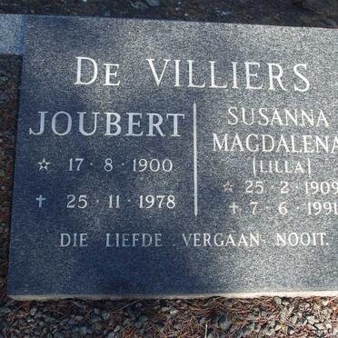 VILLIERS Joubert, de 1900-1978 &amp; Susanna Magdalena 1909-1991