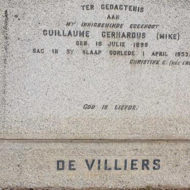 VILLIERS Guillaume Gerhardus, de 1898-1950