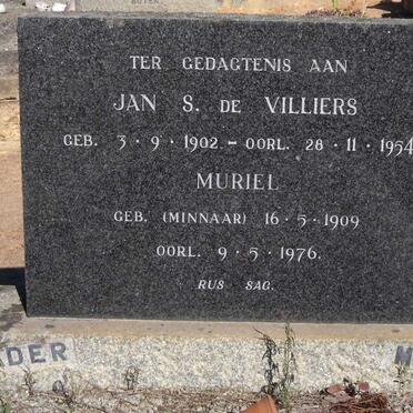 VILLLIERS Jan S., de 1902-1954 &amp; Muriel MINNAAR 1909-1976