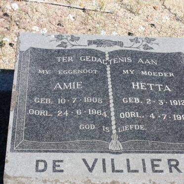 VILLIERS Amie, de 1905-1964 ::  Hetta 1912-1990 