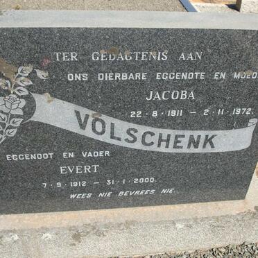 VOLSCHENK Evert 1912-2000 &amp; Jacoba 1911-1972