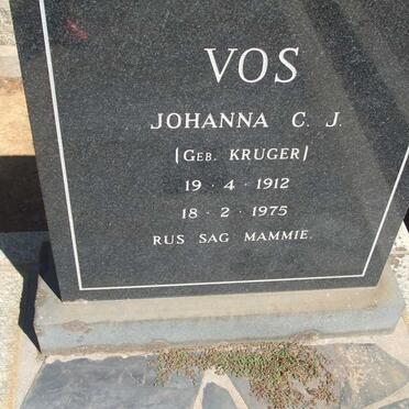 VOS Johanna C.J. nee KRUGER 1912-1975