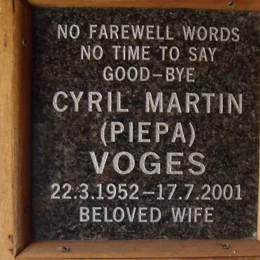 VOGES Cyril Martin 1952-2001
