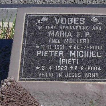 VOGES Pieter Michiel 1929-2004 &amp; Maria F.P. MULLER 1931-2000