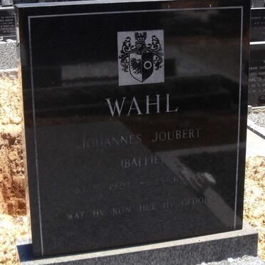 WAHL Johannes Joubert 1920-1978