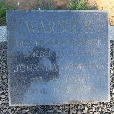 WARNICK Johanna Dorathia 1930-1978