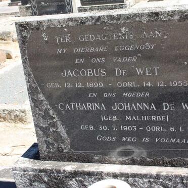 WET Jacobus, de 1899-1955 & Catharina Johanna MALHERBE 1903-1983