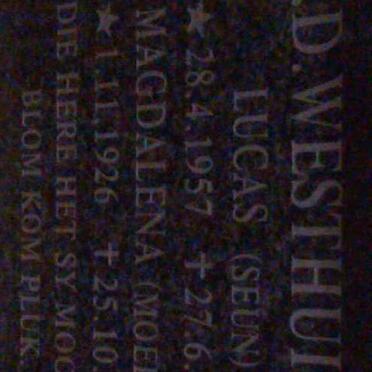 WESTHUIZEN Magdalena, V.D. 1926-2003 :: V.D. WESTHUIZEN Lucas 1957-1995 