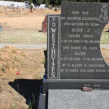 WESTHUIZEN Eloff, V.D. 1932-1998 & Susie J. SMITH 1935-1995