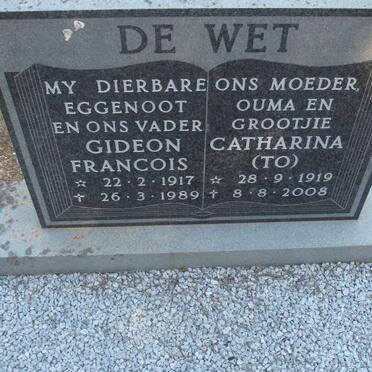 WET Gideon Francois, de 1917-1989 & Catharina 1919-2008