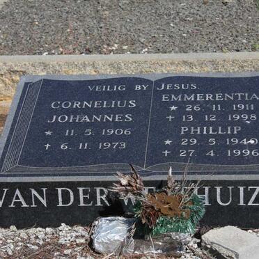 WESTHUIZEN Cornelius Johannes, van der 1906-1973 & Emmerentia 1911-1998 :: VAN DER WESTHUIZEN Phillip 1940-1996