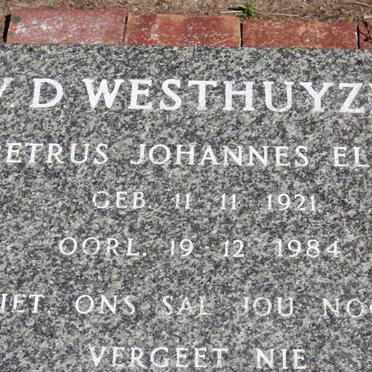 WESTHUIZEN Petrus Johannes Elias, V.D. 1921-1984