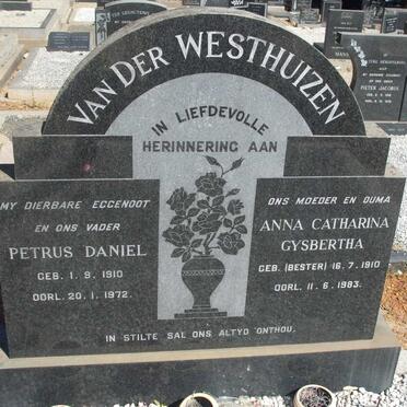 WESTHUIZEN Petrus Daniel, van der 1910-1972 & Anna Catharina Gysbertha BESTER 1910-1983