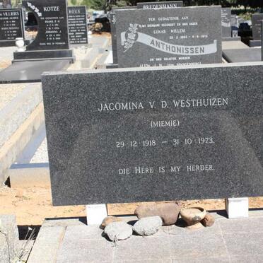 WESTHUIZEN Jacomina, V.D. 1918-1973
