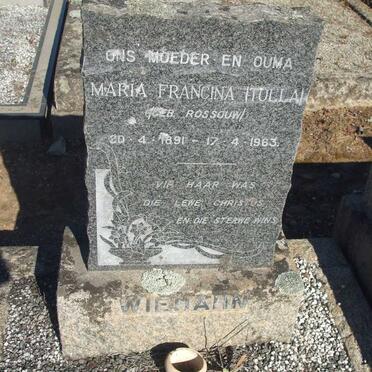 WIEMAHN Maria Fancina nee ROSSOUW 1891-1963