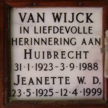 WIJCK Huibrecht, van 1923-1988 :: VAN WIJCK Jeanette W.D. 1925-1999