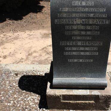 WITT Pieter Hendrik, de 1882-1957 & Johanna PAYNE 1880-1950