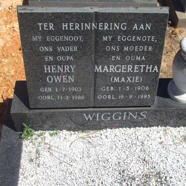 WIGGINS Henry Owen 1903-1986 & Margeretha 1906-1985