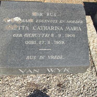 WYK Aletta Catharina Maria, van nee SCHUTTE 1909-1959