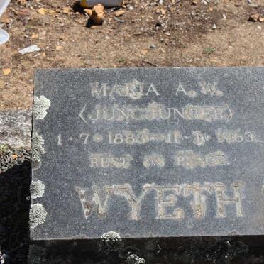 WYETH Maria A.W. nee JUNGUNGER 1883-1963