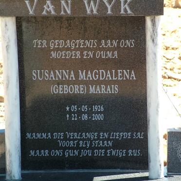 WYK Susanna Magdalena, van nee MARAIS 1926-2000