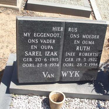 WYK Sarel Izak, van 1915-1974 & Ruth ROBERTS 1922-1998