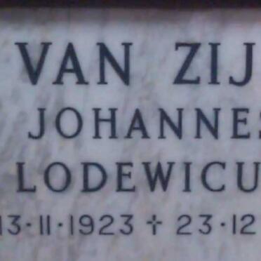 ZIJL Johannes Lodewicus, van 1923-1993