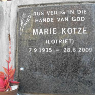 KOTZE Marie nee LOTRIET 1935-2009