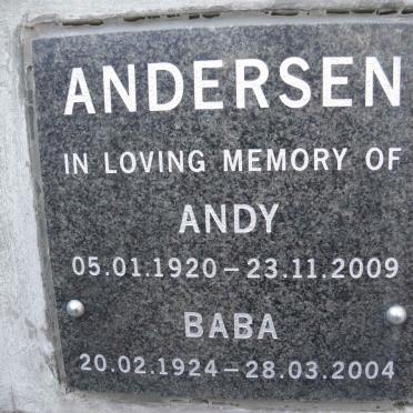 ANDERSEN Andy 1920-2009 &amp; Baba 1924-2004