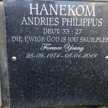 HANEKOM Andries Philippus 1974-2019