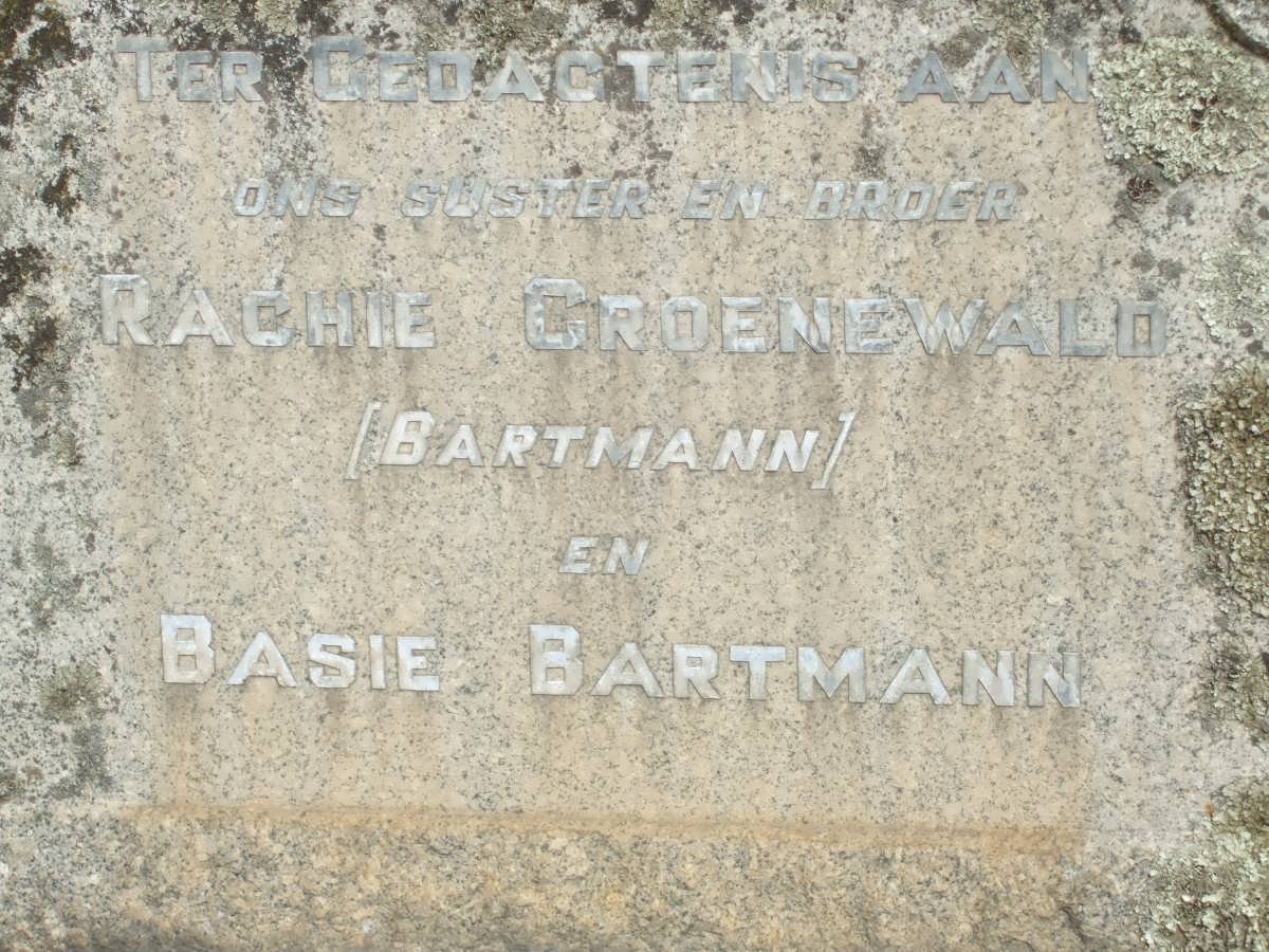 BARTMANN Basie ?-? :: GROENEWALD Rachie nee BARTMANN ?-?