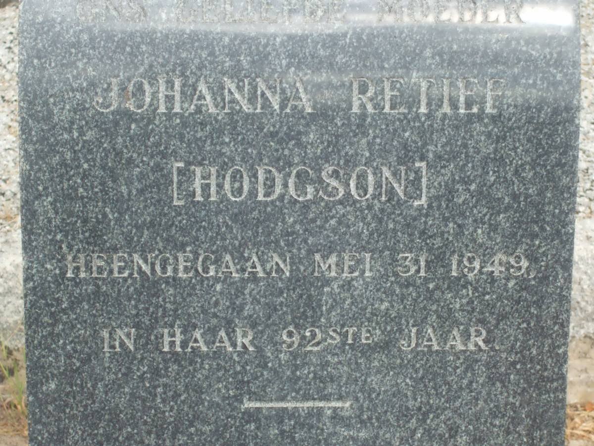 RETIEF Johanna nee HODGSON -1949