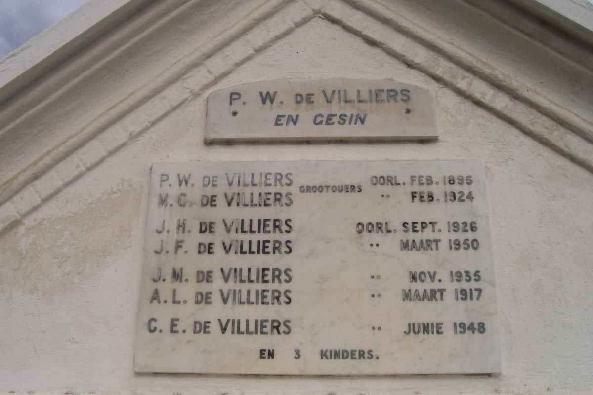 VILLIERS P.W., de &amp; family